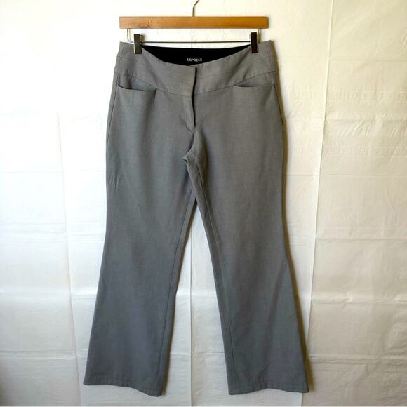 Express Editor Wide Leg Trousers Women’s 30 Gray Career Office Pants Comfort - Picture 1 of 12